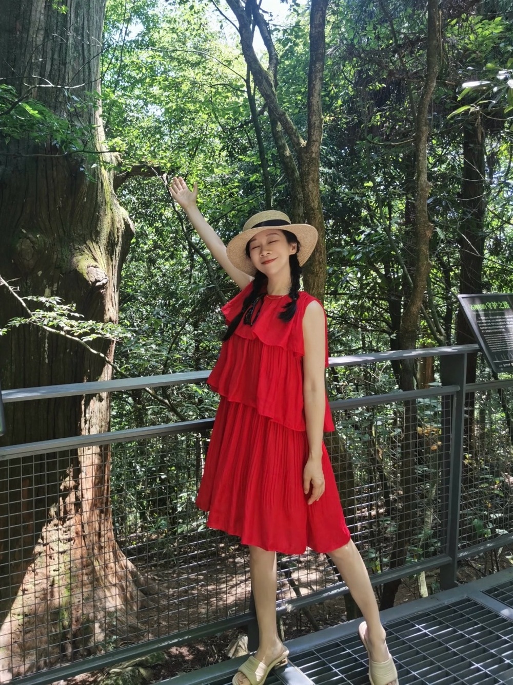 Maje Red Tiered Ruffle Dress - Picture 4 of 4